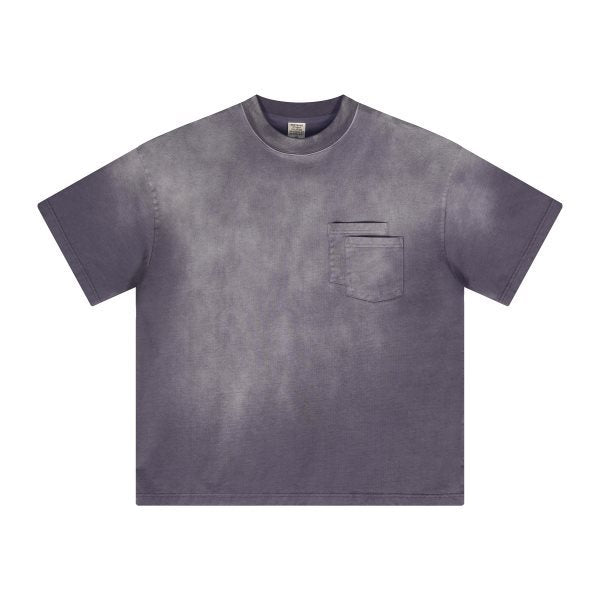 Men Washed gradient short-sleeved T-shirts