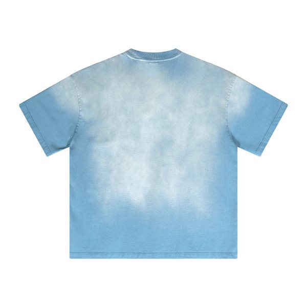 Men Washed gradient short-sleeved T-shirts