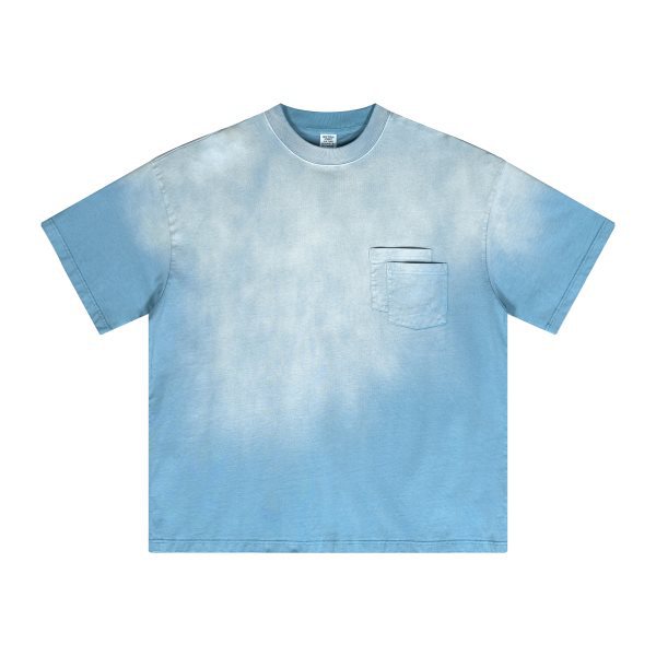 Men Washed gradient short-sleeved T-shirts