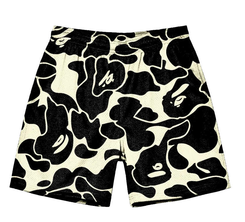 BLACK CAMO APE SHORTS