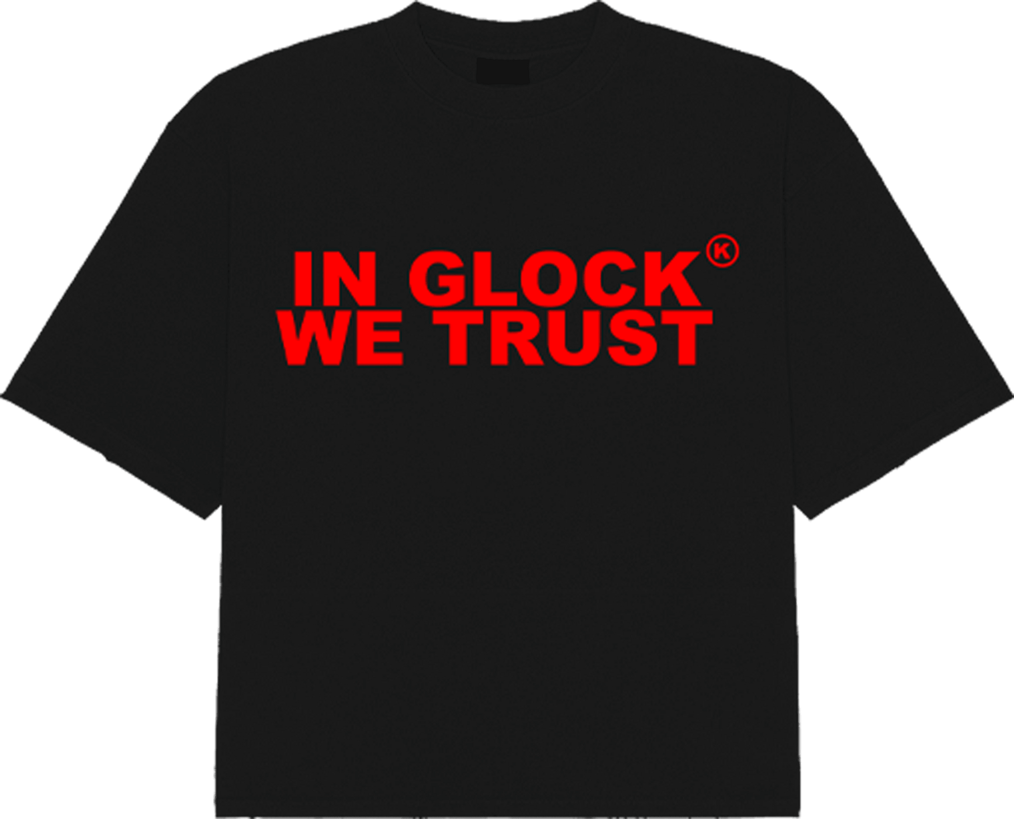 IN GLOCK WE TRUST OVERSIZED TEE (bred)