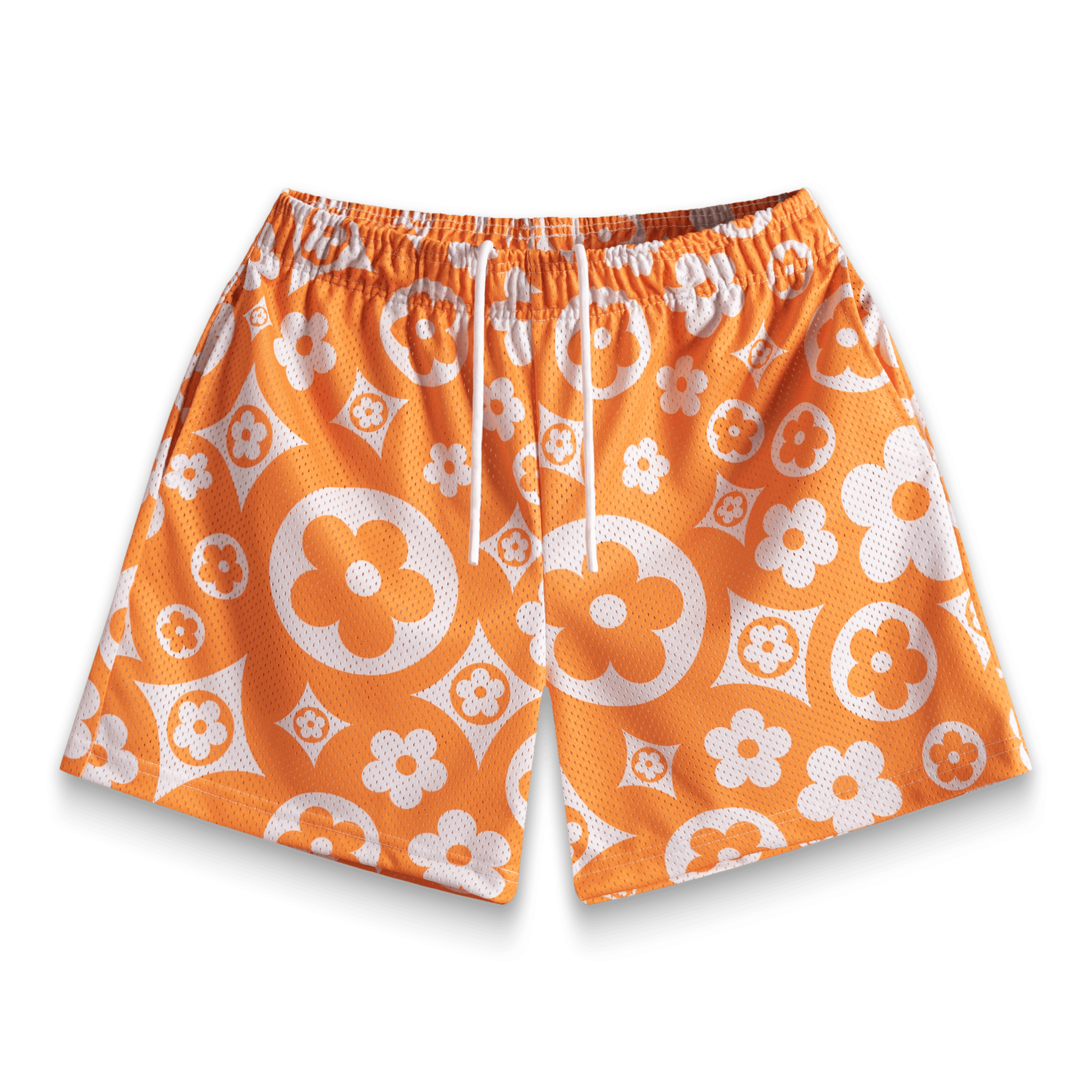 Orange Flower Shorts